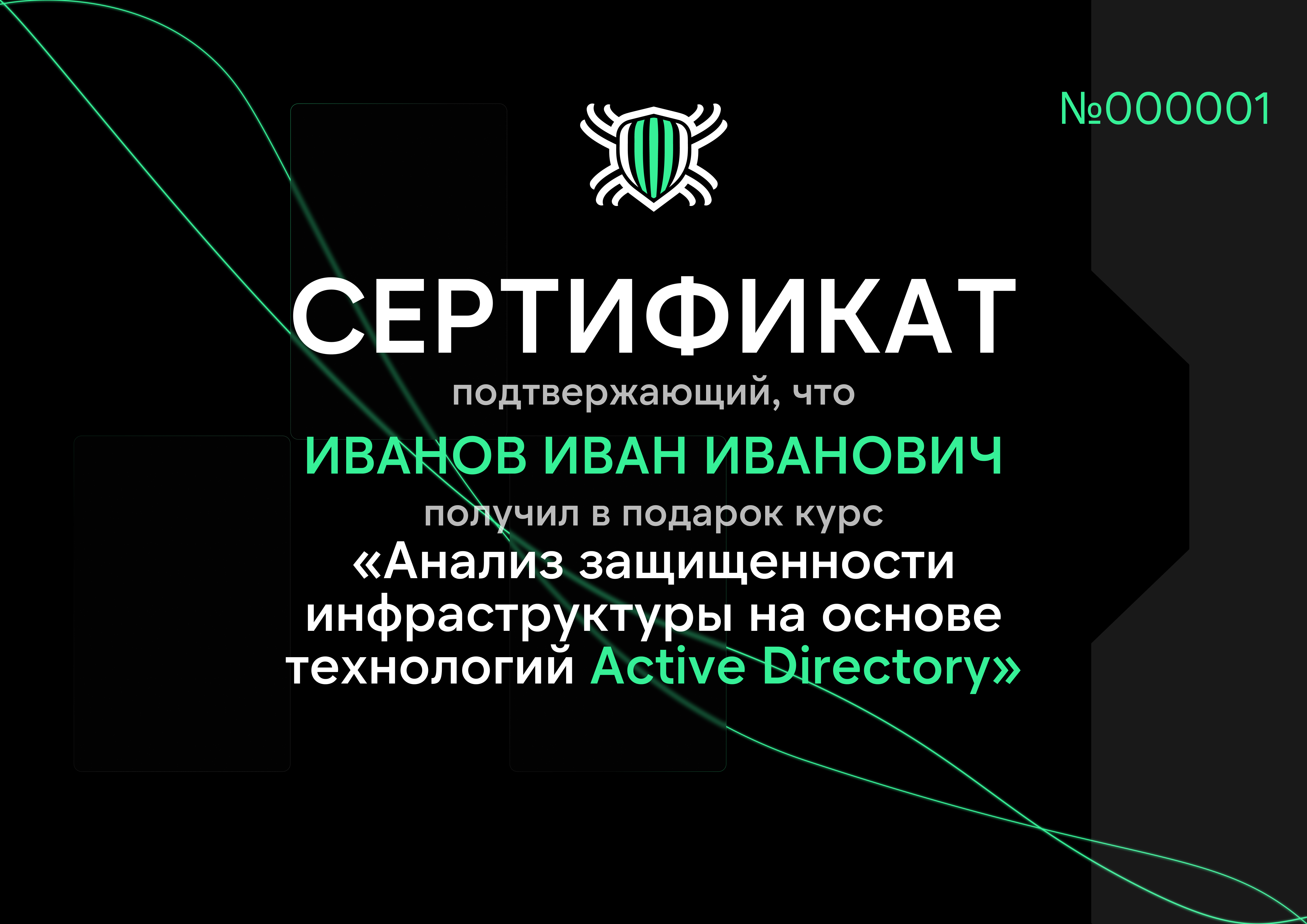 Пример сертификата №1