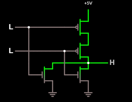 Электрическая схема NOR-гейта